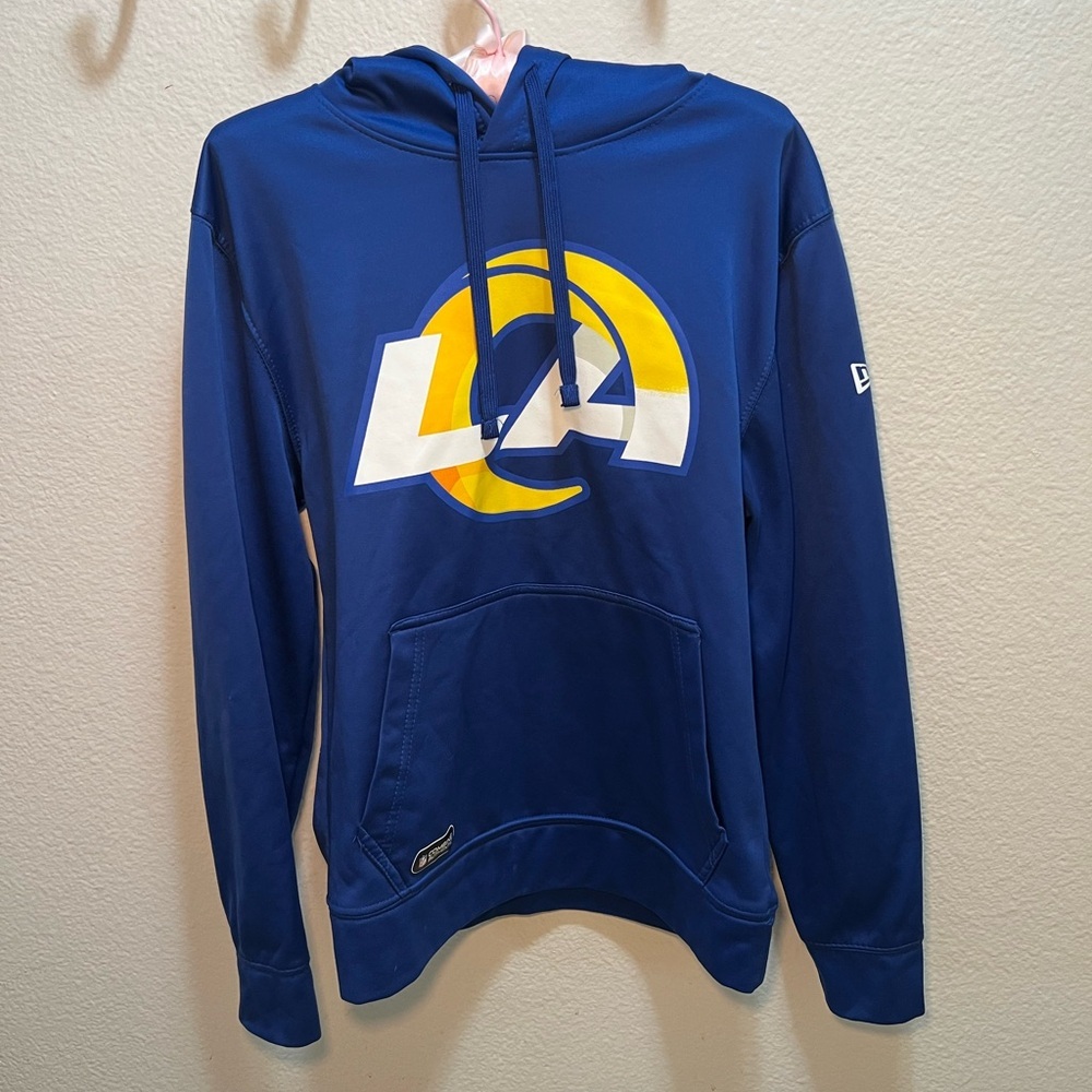 NFL Los Angeles Rams Blue Hoodie with Yellow and White Logo Football, Sporty